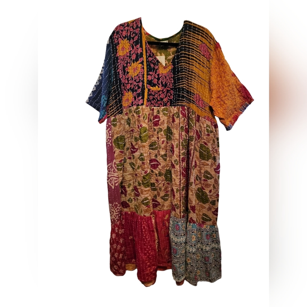 Bohemian Patchwork Maxi Dress